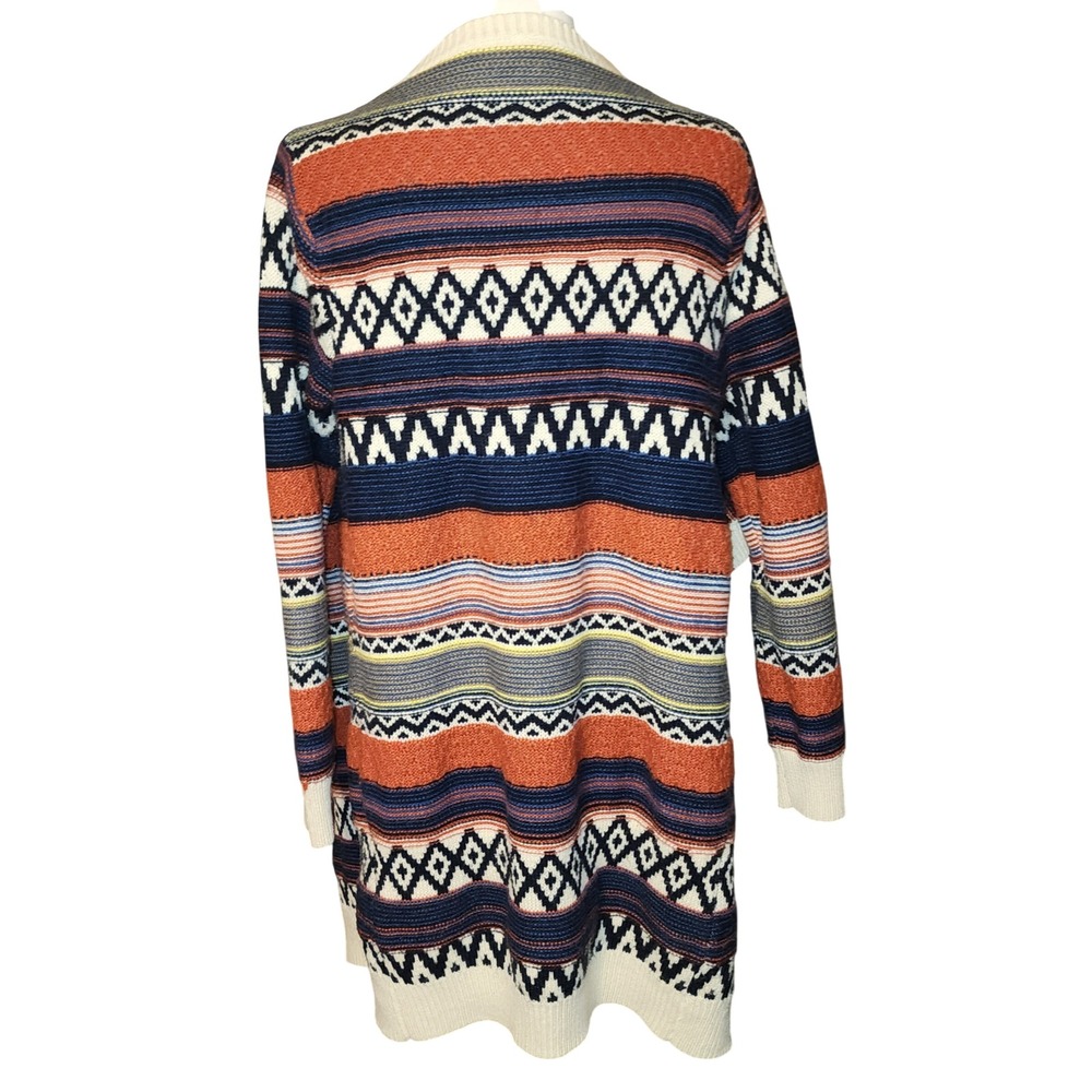 Ekklesia Aztec Southwestern Stripe Open Front Cardigan Sweater 1 Size Fits Most - Picture 3 of 6